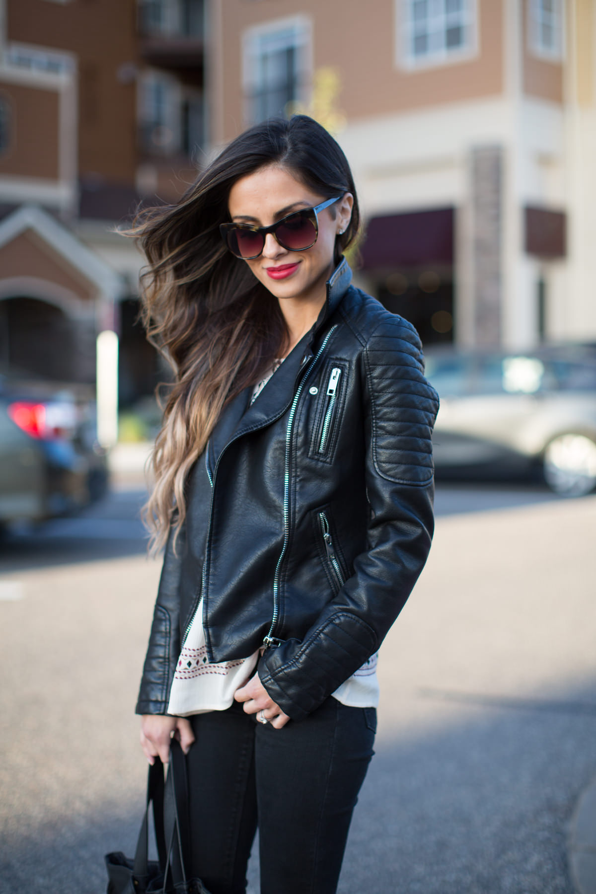 black moto jacket zara