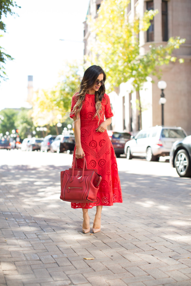 Asos Red Lace Dress