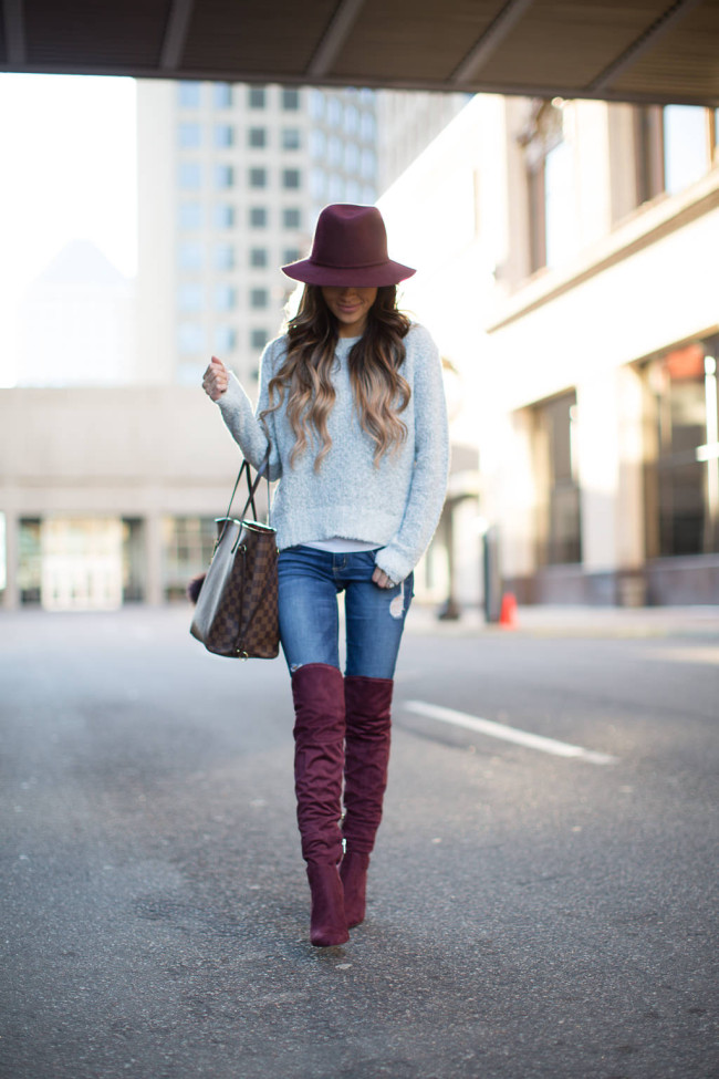 Bordeaux Over-The-Knee Boots