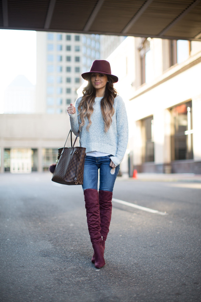 Fashion Blog Burgundy Over-The-Knee Boots