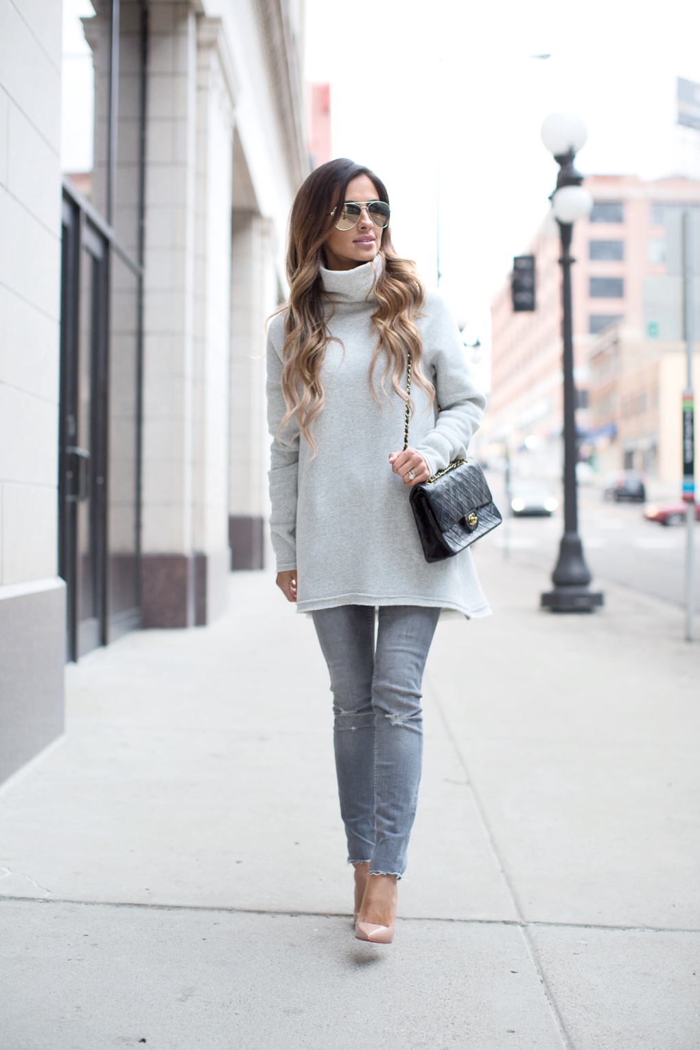 outfits with grey turtleneck