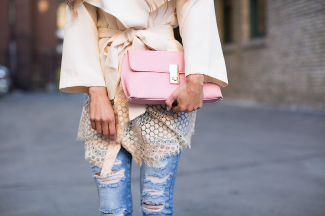 pink clutch bag