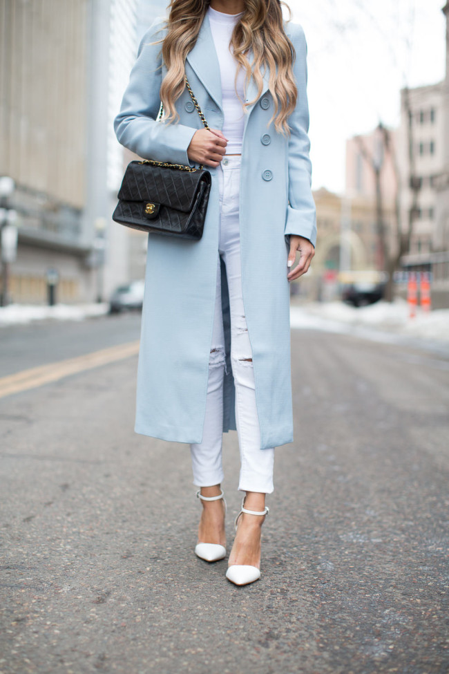 blue trench coat on sale now