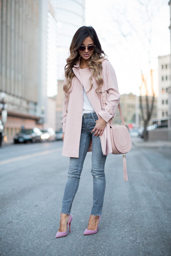 topshop pink trench