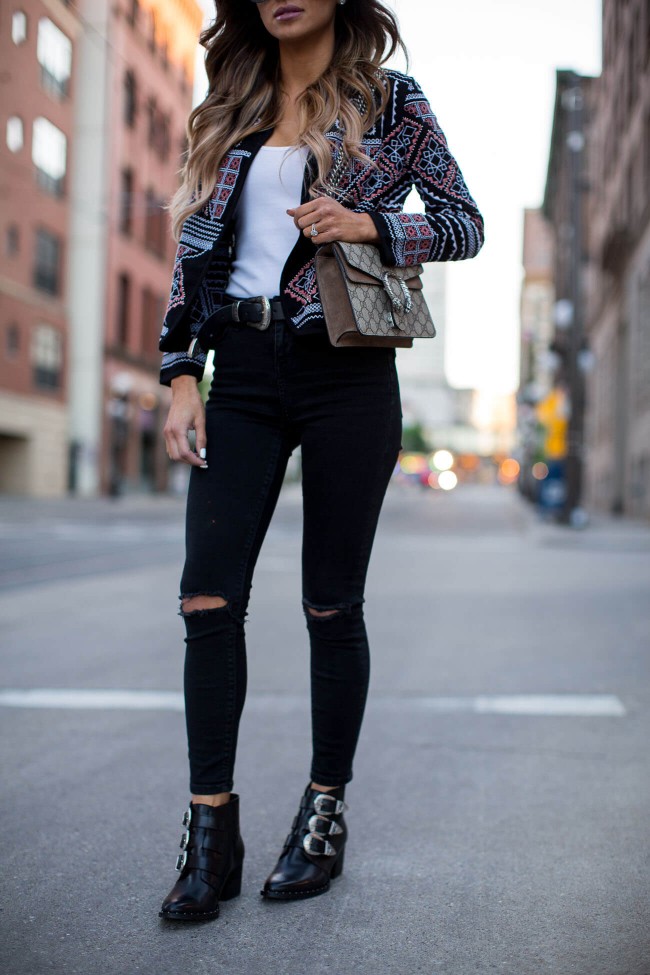 fashion blogger mia mia mine wearing a double-buckle belt from asos 