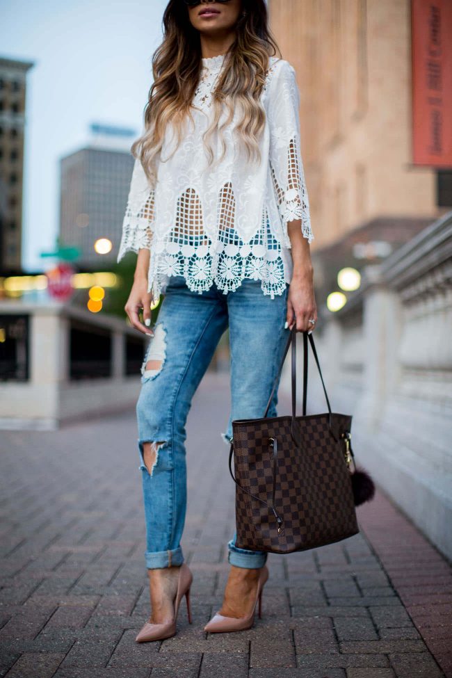fashion blogger mia mia mine in ripped blanknyc jeans from shopbop