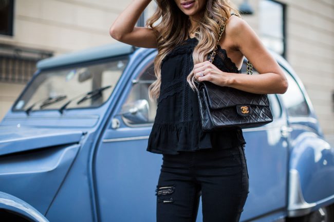 fashion blogger mia mia mine wearing a topshop halter top