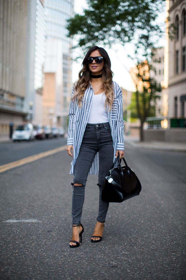 fashion blogger mia mia mine in a striped top by topshop
