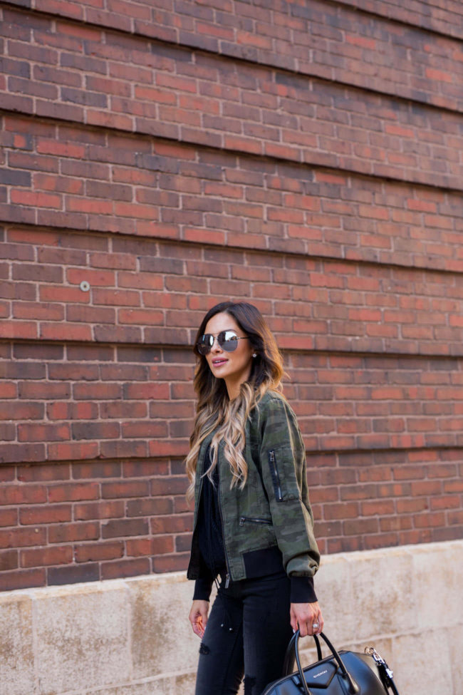 fashion blogger mia mia mine in a camo jacket from nordstrom