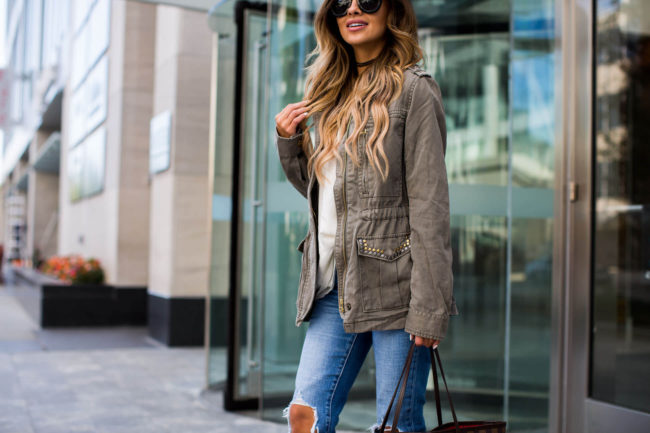 mia mia mia mine wearing a sanctuary military jacket 