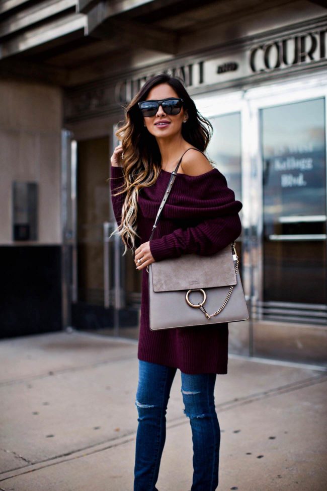 mn fashion blogger mia mia mine in a burgundy sweater from nordstrom