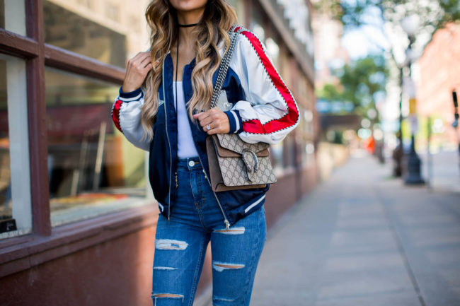 mia mia mine in a brunch bomber jacket from storets