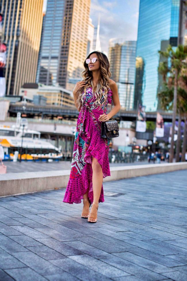 fashion blogger mia mia mine wearing a camilla dress in sydney