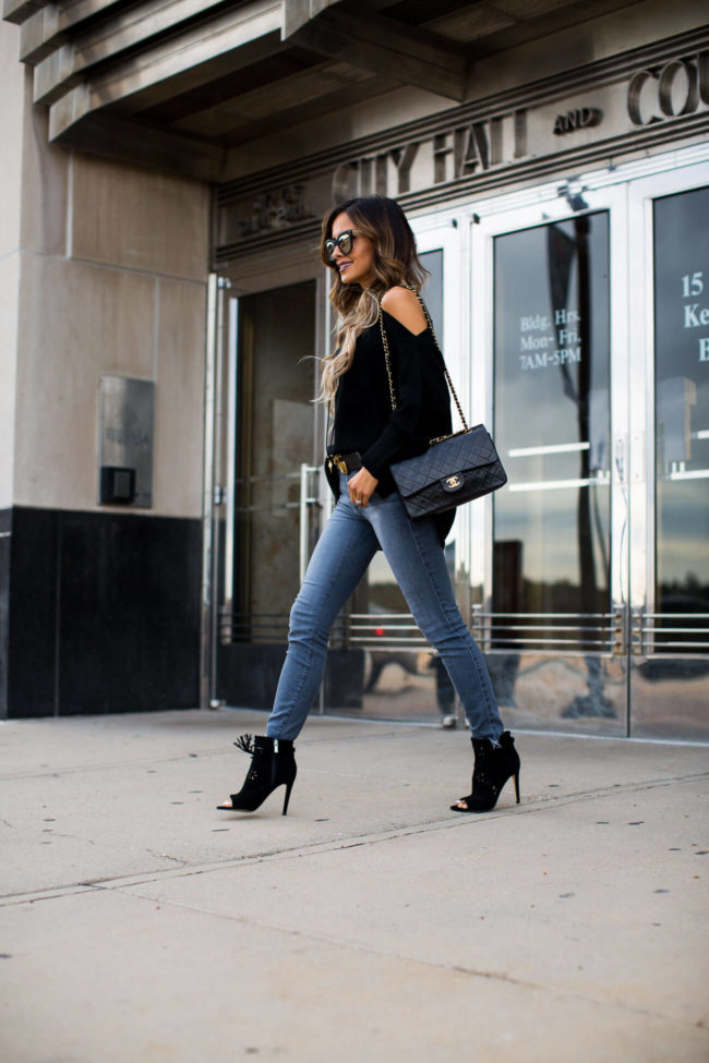 fashion blogger mia mia mine wearing a fall outfit from nordstrom