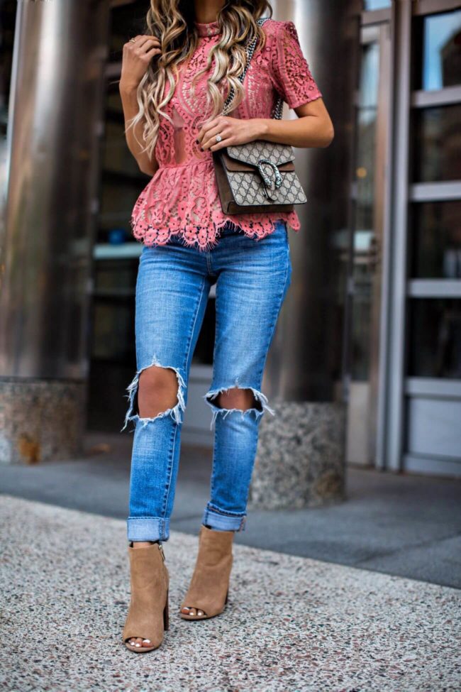 MN fashion blogger mia mia mine in levi's distressed jeans and sam edelman booties