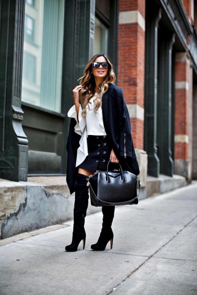 fashion blogger mia mia mine wearing a winter date night look from nordstrom