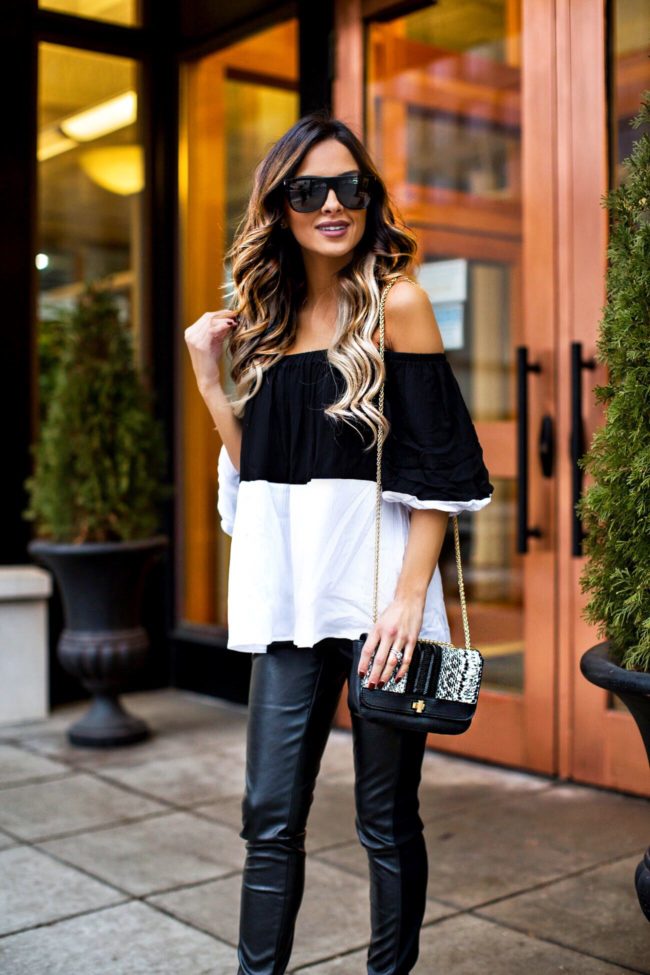 fashion blogger mia mia mine wearing a casual new year's eve outfit from macy's