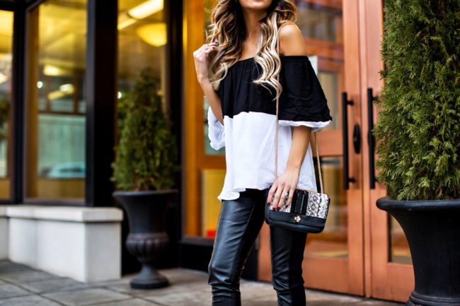 fashion blogger mia mia mine wearing a casual new year's eve outfit from macy's