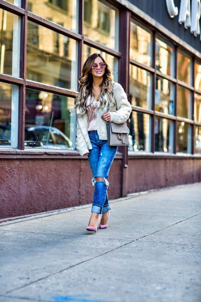 mn fashion blogger mia mia mine wearing a chloe faye bag and christian louboutin so kate heels