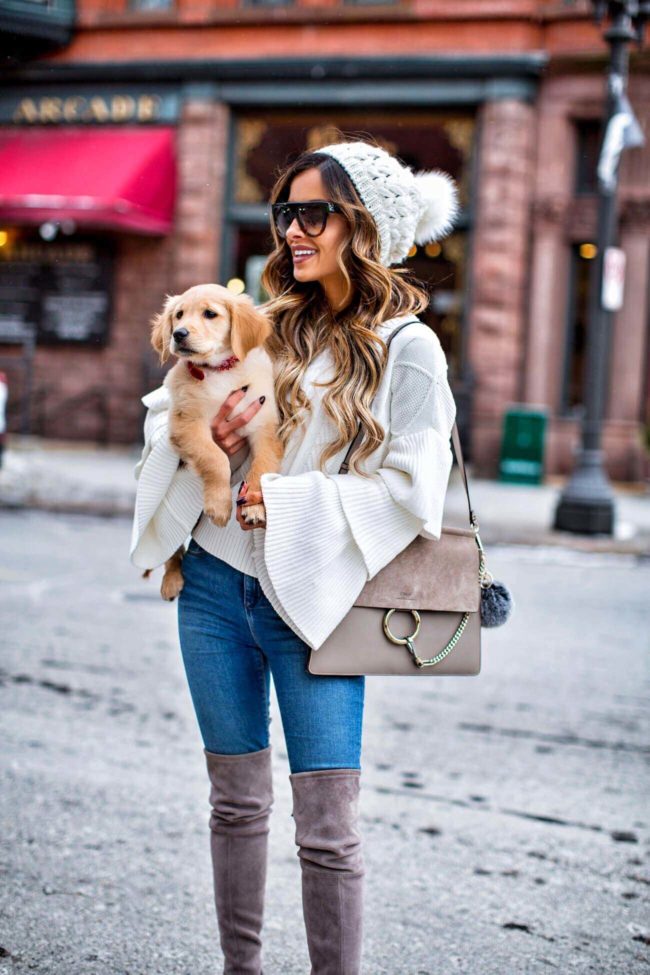 mn fashion blogger mia mia mine with golden retriever puppy