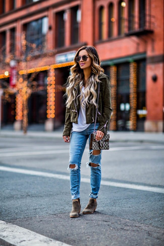 mn fashion blogger mia mia mine wearing lovers + friends distressed denim from revolve and a gucci dionysus bag
