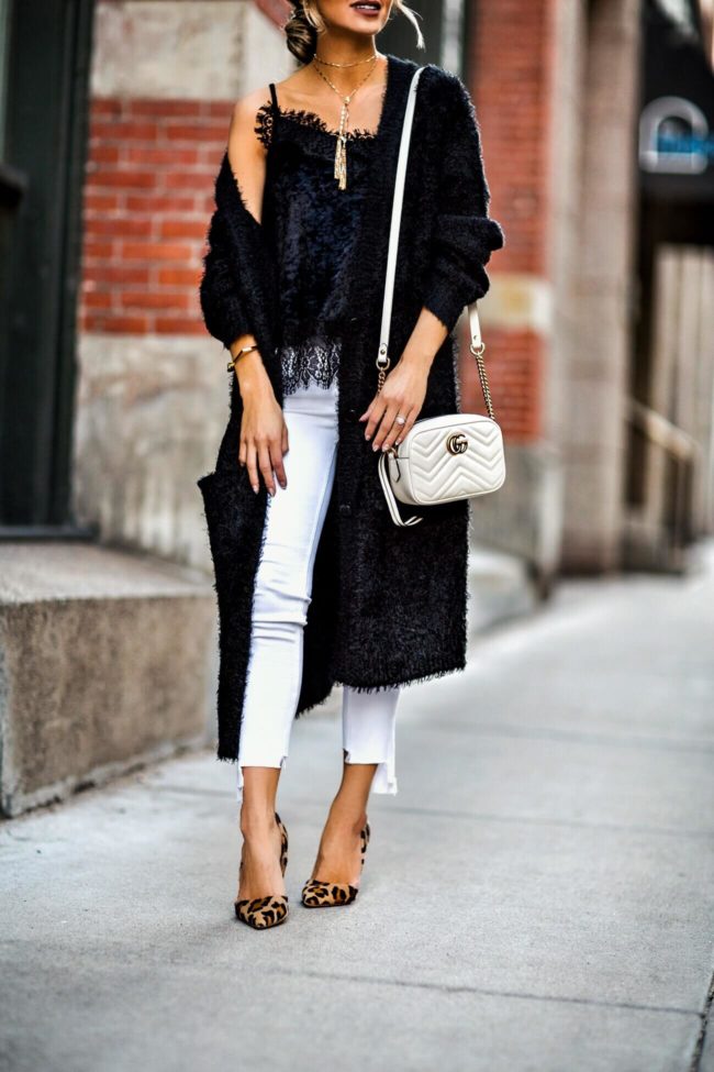 fashion blogger mia mia mine wearing a gucci marmont mini bag in white