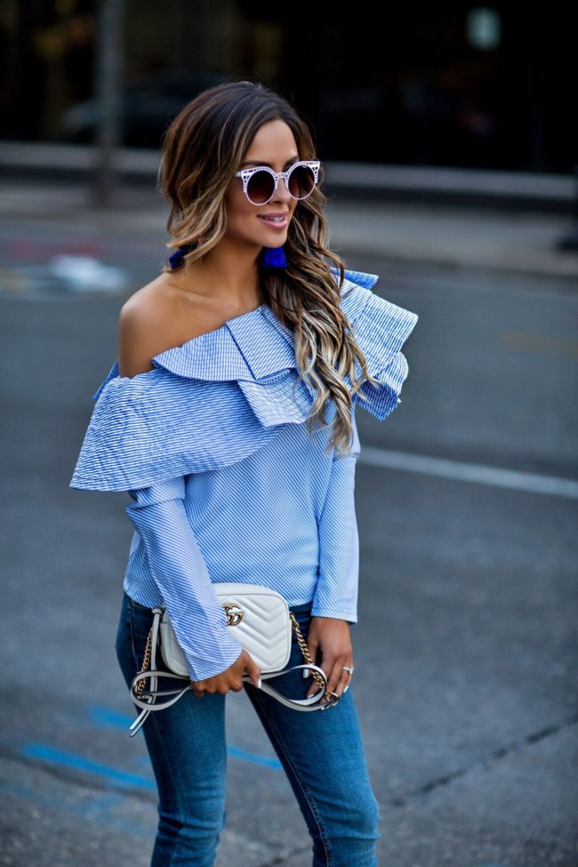 mn fashion blogger mia mia mine wearing a ruffled spring top from shopbop's event of the season sale 2017