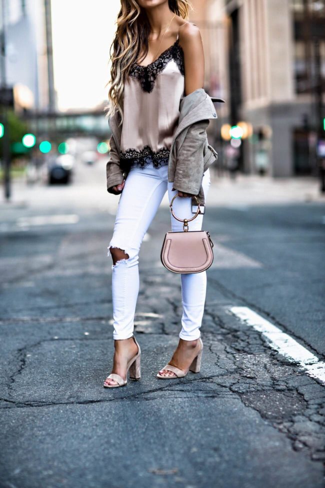 fashion blogger mia mia mine wearing suede sam edelman heels and a chloe nile bag