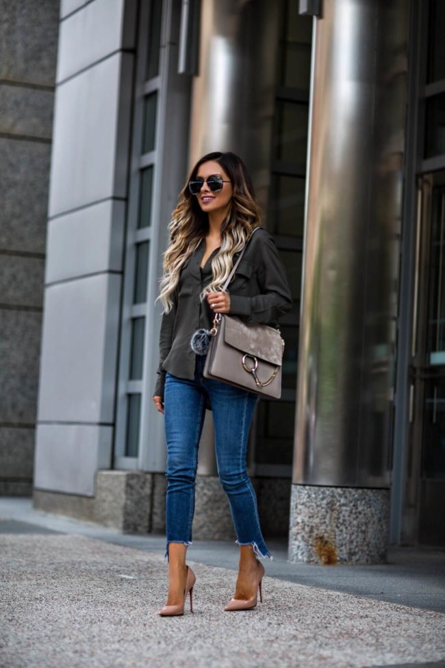 fashion blogger mia mia mine wearing a chloe faye medium bag and christian louboutin heels