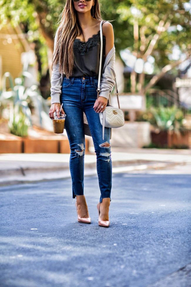fashion blogger mia mia mine wearing christian louboutin so kate heels and abercrombie step hem jeans