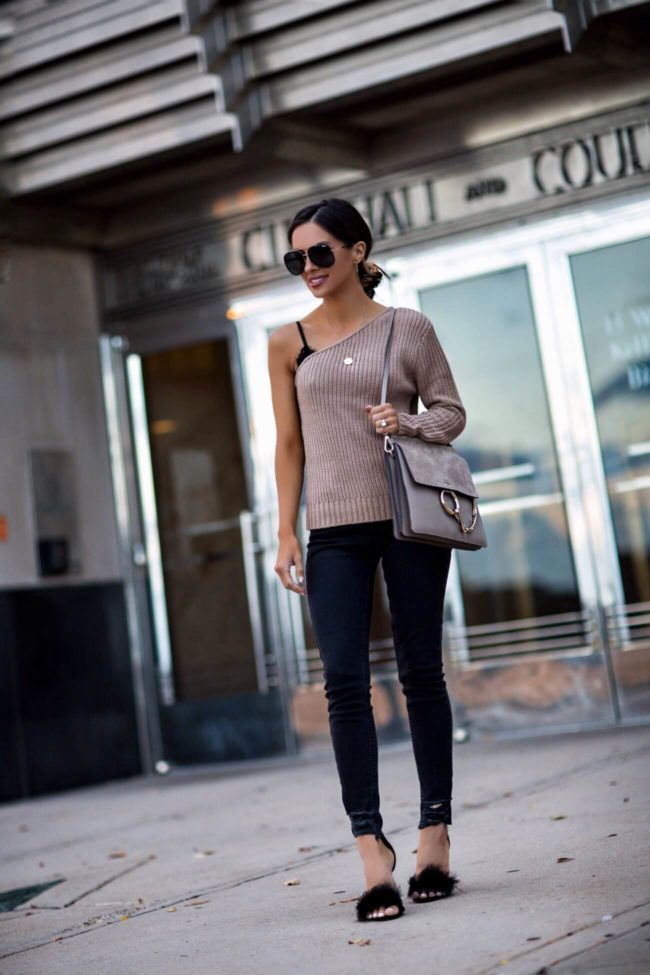 fashion blogger mia mia mine wearing a fall outfit from na-kd