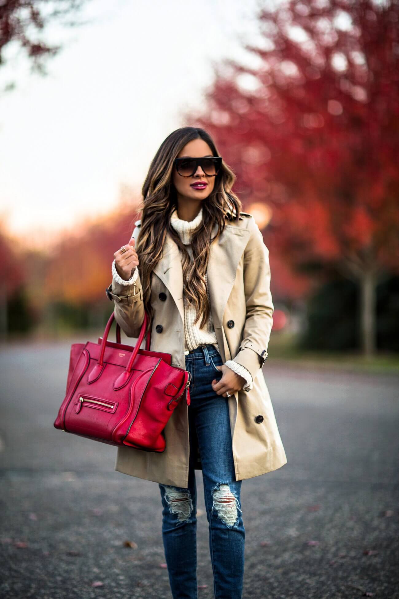 fashion blogger mia mia mine wearing a fall outfit from shopbop