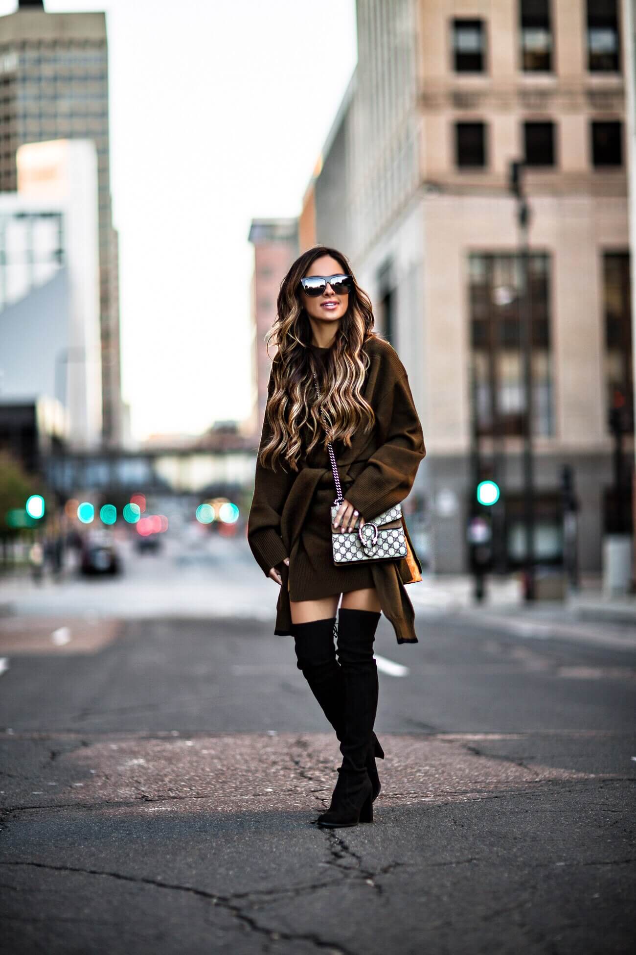 fashion blogger mia mia mine wearing a sweater dress by j.o.a. from nordstrom