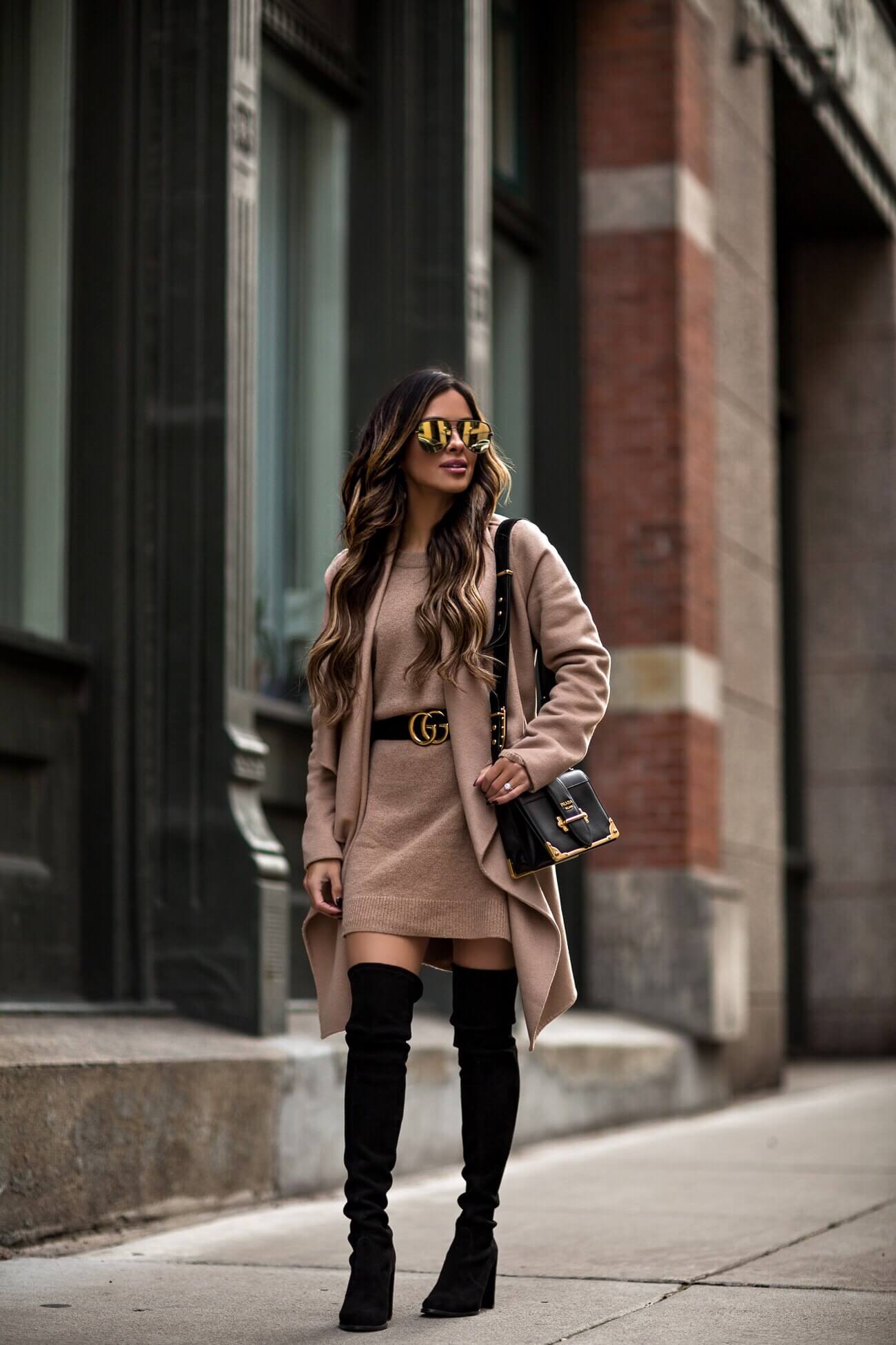 fashion blogger mia mia mine wearing a camel coat from nordstrom