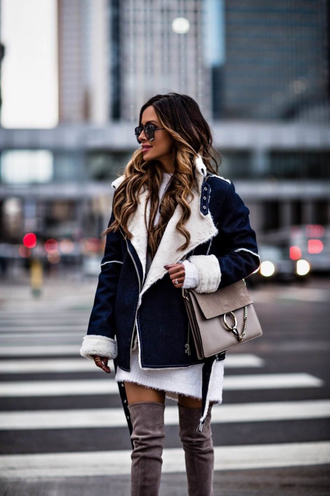 fashion blogger mia mia mine wearing a chloe faye medium bag and quay sunglasses