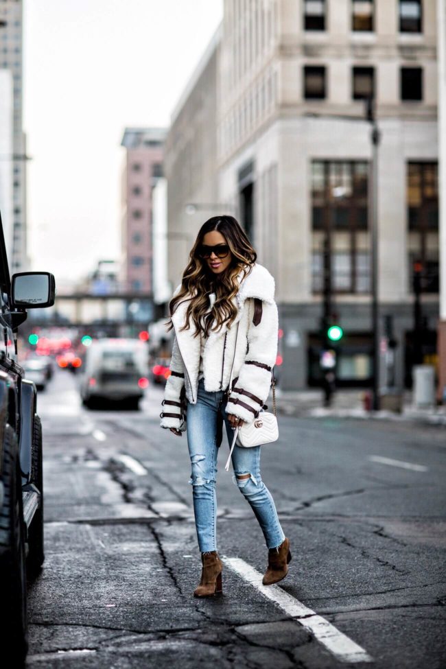 fashion blogger mia mia mine wearing alexander wang gia booties and a gucci marmont mini bag