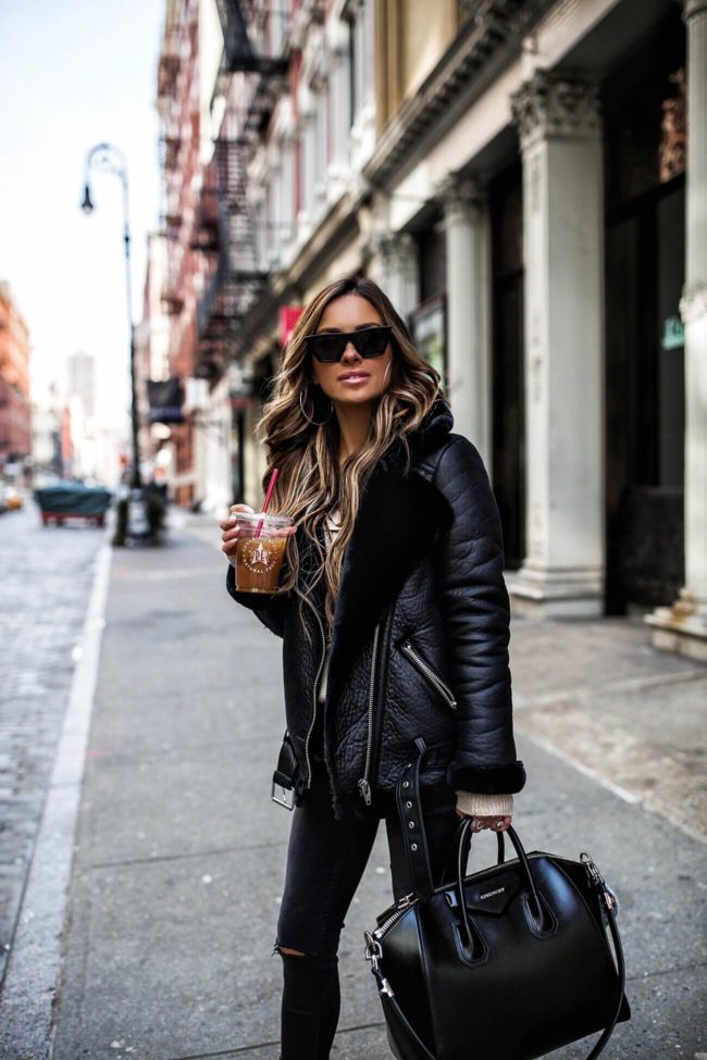 fashion blogger mia mia mine wearing a givenchy antigona bag and celine sunglasses