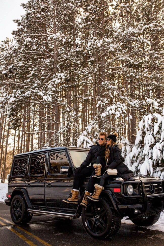 fashion blogger mia mia mine with husband phil during winter