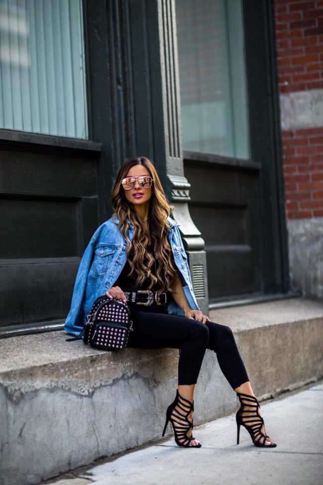 fashion blogger mia mia mine wearing statement heels from missguided