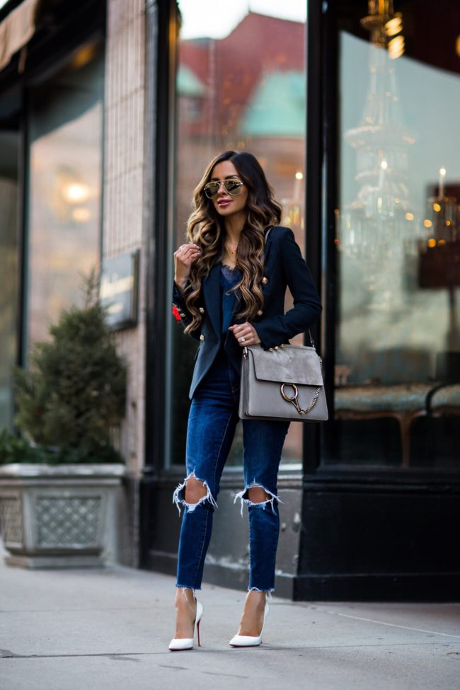 fashion blogger mia mia mine wearing a chloe faye bag and levi's denim from shopbop