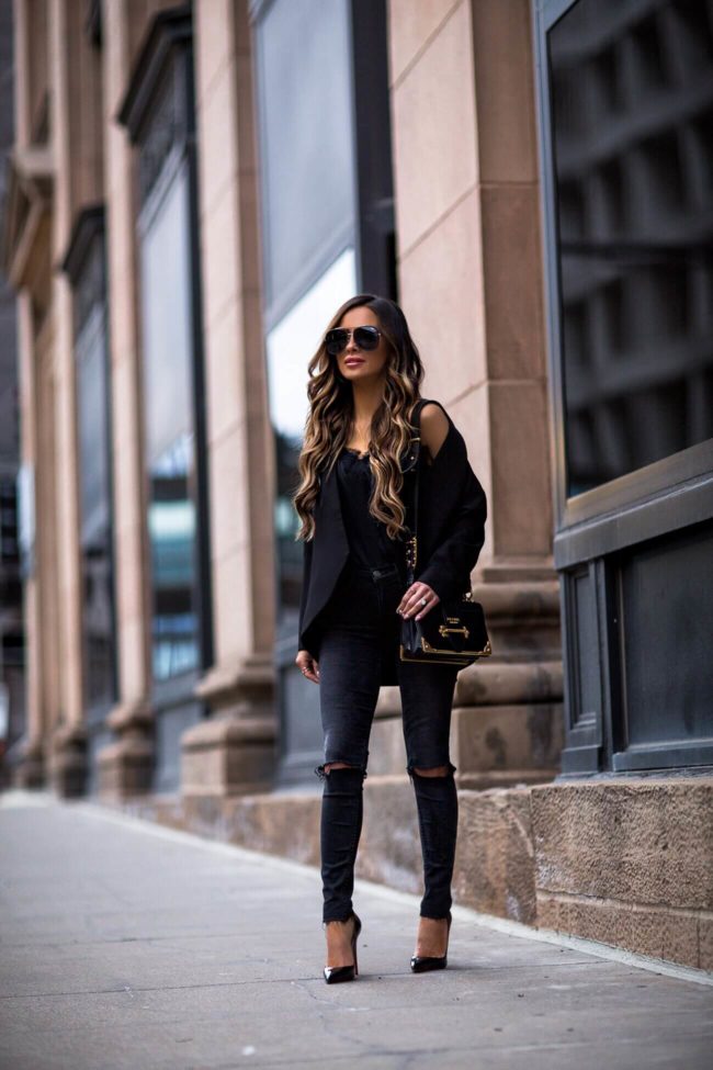 fashion blogger mia mia mine wearing a prada cahier bag and christian louboutin so kate heels