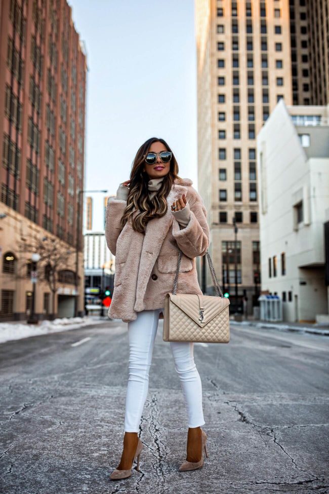 fashion blogger mia mia mine wearing a free people faux fur teddy bear coat from nordstrom 