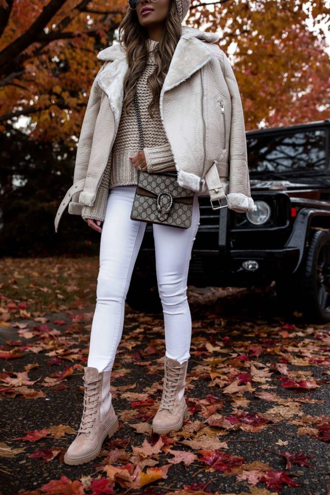 fashion blogger mia mia mine wearing sam edelman beige combat boots from nordstrom