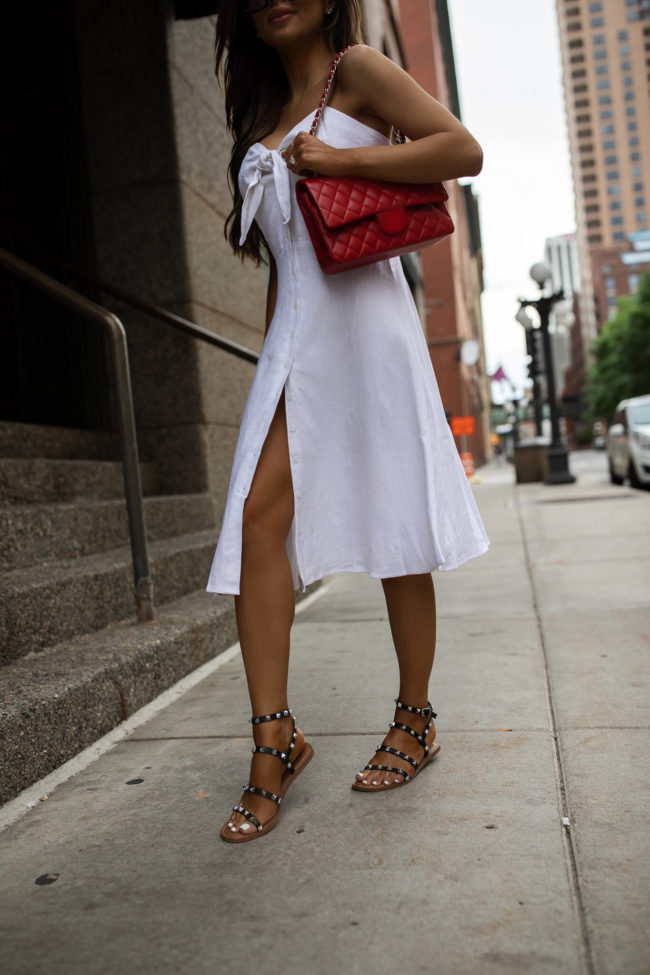 fashion blogger mia mia mine wearing studded sandals from walmart
