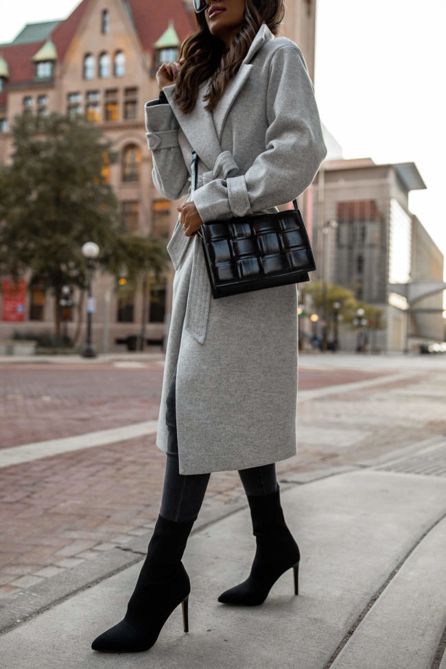 fashion blogger wearing sock booties from express for fall