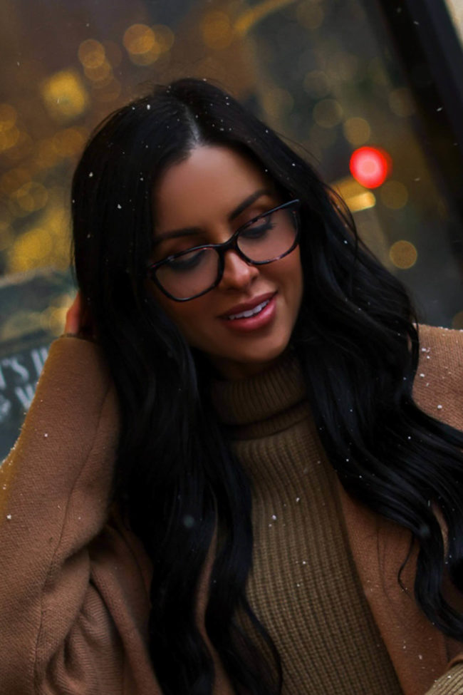 fashion blogger mia mia mine wearing michael kors reader glasses from my eye dr