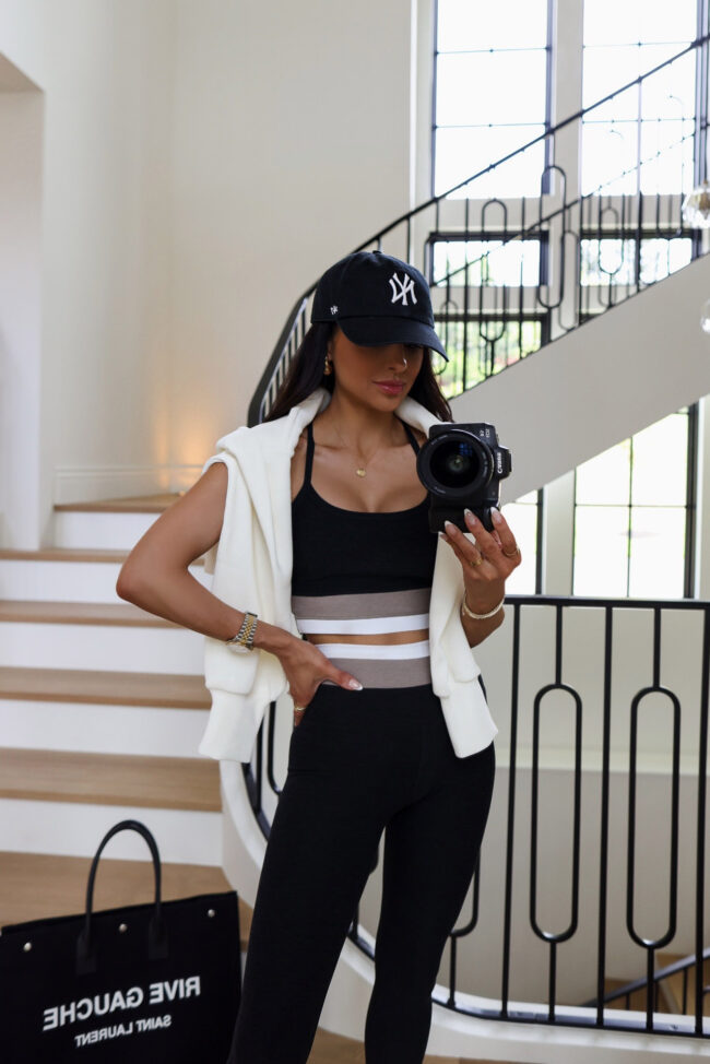 mia mia mine wearing an athleisure outfit from the nordstrom sale