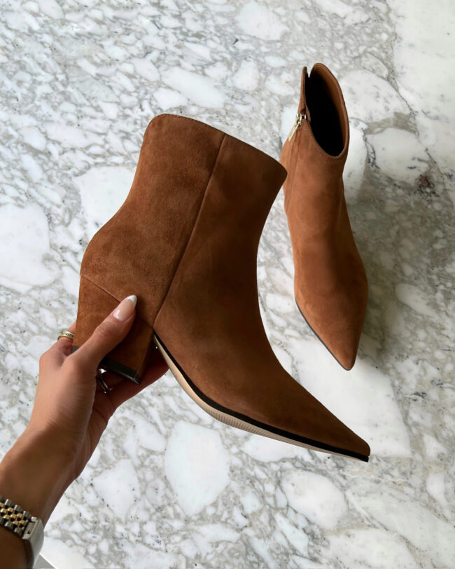 marc fisher tan suede booties from the nordstrom anniversary sale