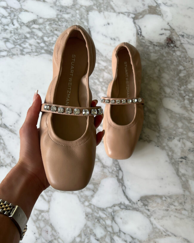stuart weitzman goldie ballet flats