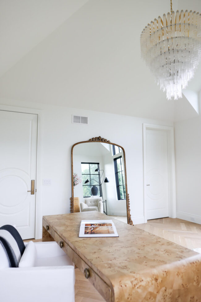 mia mia mine home office showcasing the anthropologie primrose mirror